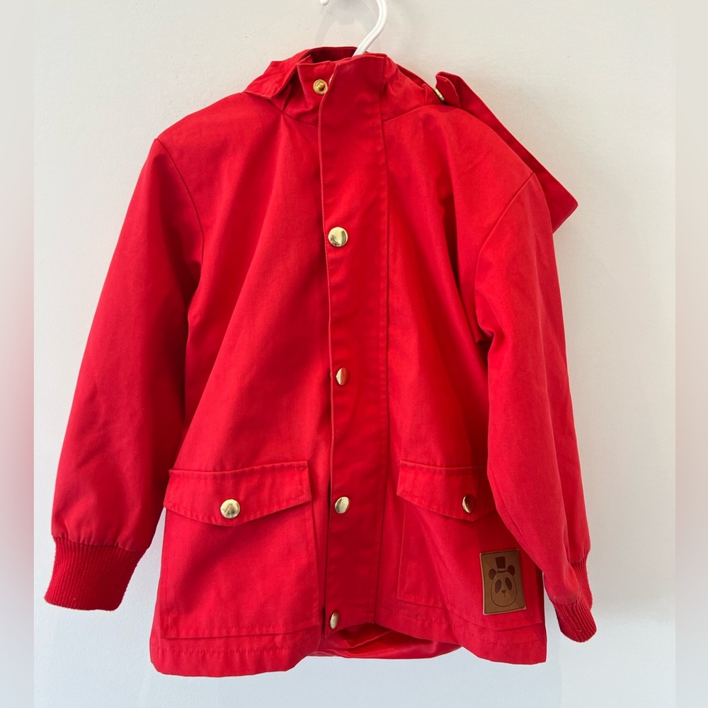 Mini Rodini Red Kids Jacket with Gold Snap Buttons